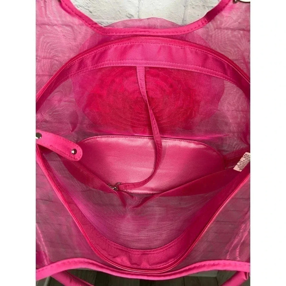 Shimmer Tulle Flower Twirl Mesh Women's pink Tote. - Picture 5 of 5